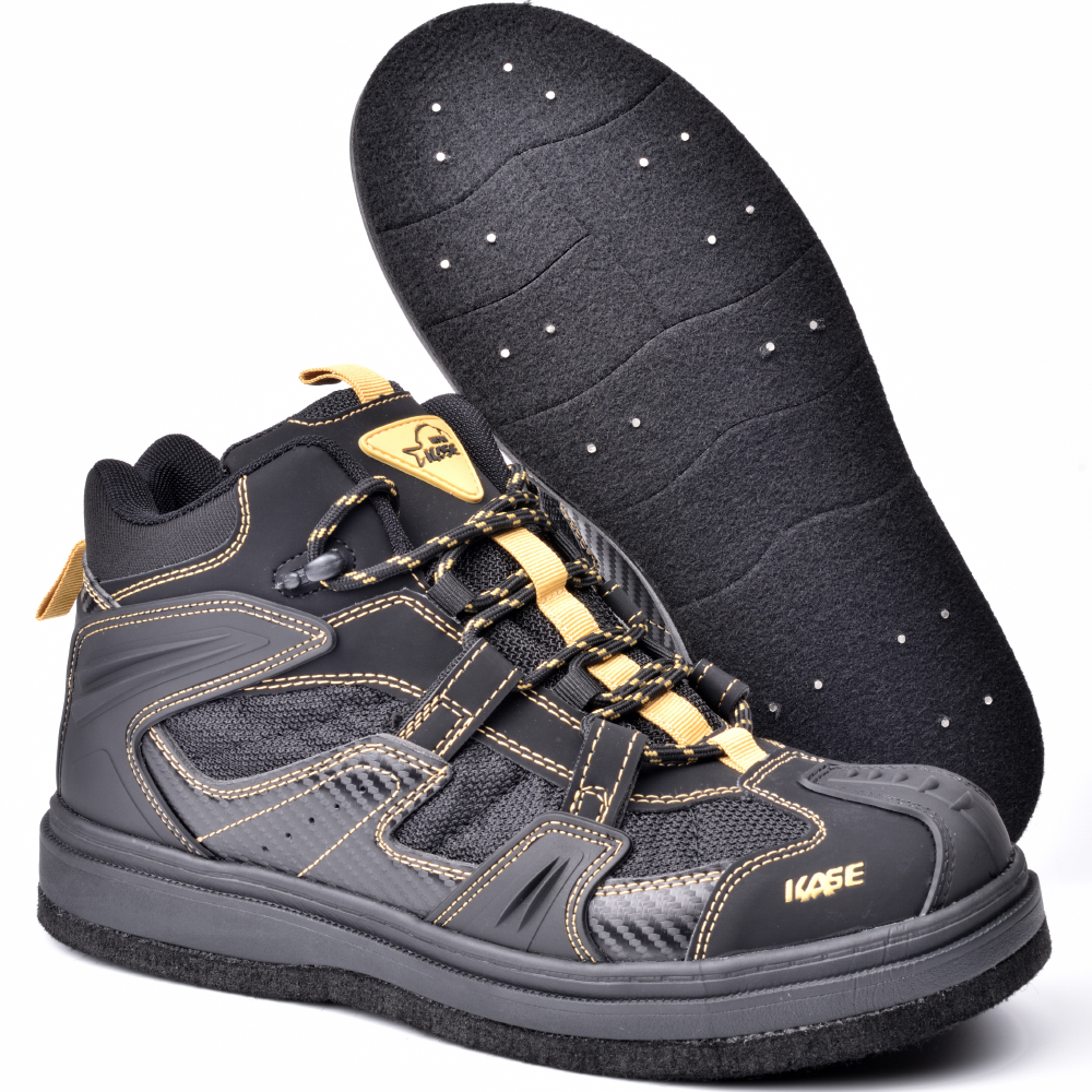 Mens Felt Sole And Spikes Rock Fishing Boots For Slippery Rocks – Fishing  Shoes